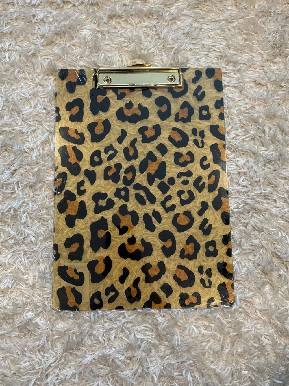 Leopard Print Decorative Clipboard, Black Gold Stylish Cute Office